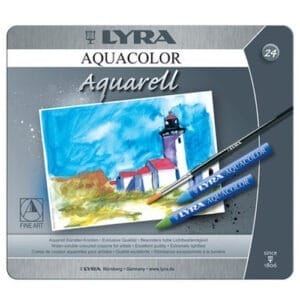 Lyra Aquacolor Wax Crayons Metalbox of 24