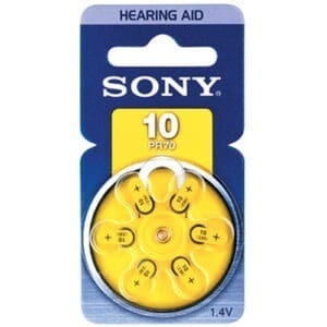 SONY 10/PR70 Hearing Aid Batteries 1,4V Blister of 6