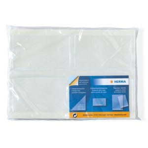 Herma Self Adhesive Business Card Pockets 95 x 60 mm Pack of 100