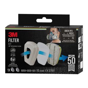 3M Filter Kit 6004-1 ABEK1P3 Combination Gases and Particulate Filters for 6000 Series Mask