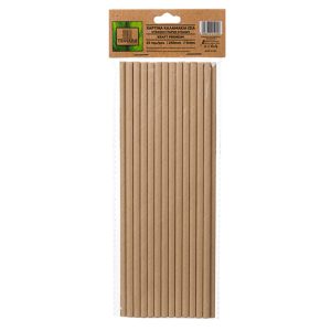 Tessera Kraft Paper Straight Straws Ø 0.5x 21 cm Pack of 25