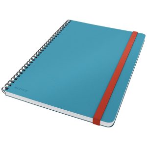 Leitz Cosy Notebook Soft Touch Striped, Spiral B5, Calm Blue