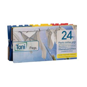 Tani Plastic Pegs with Galvanised Spring Pack of 24