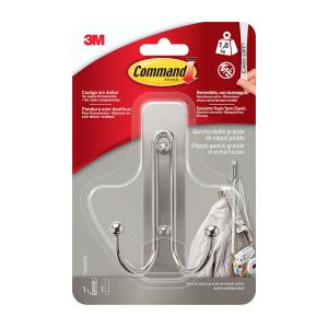 3M Command Large Double Hook 17036SPIG Brushed Nickel